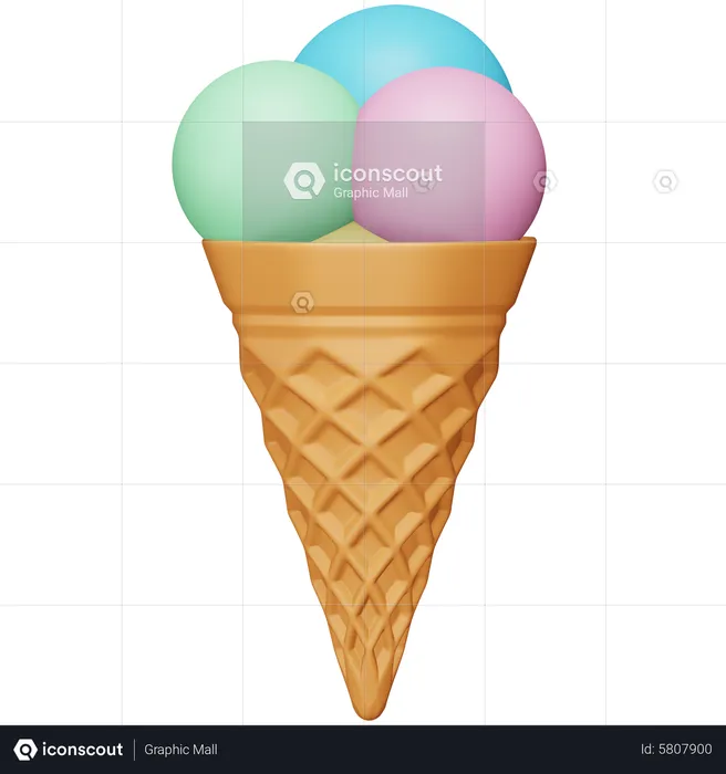 Ice Cream Cone  3D Icon