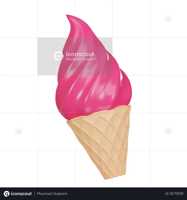 Ice Cream Cone  3D Icon