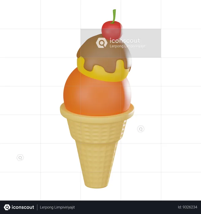 Ice Cream Cone  3D Icon