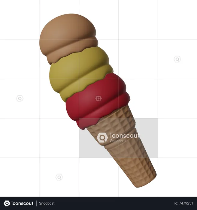 Ice Cream Cone  3D Icon