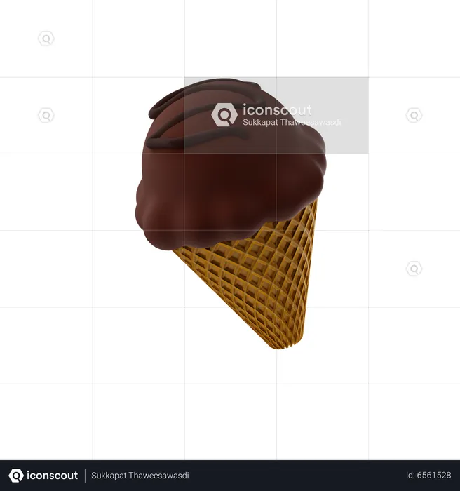 Ice Cream Cone  3D Icon