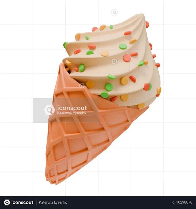 Ice Cream Cone  3D Icon