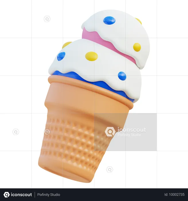 Ice Cream Cone  3D Icon