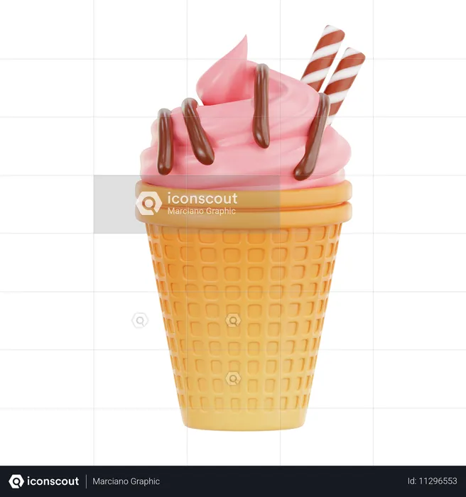 Ice Cream Cone  3D Icon