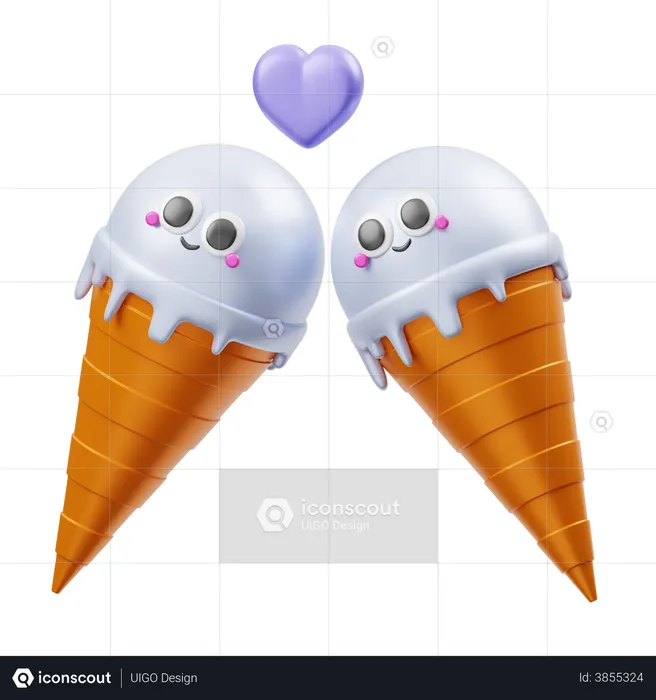 Ice Cream Cone  3D Illustration