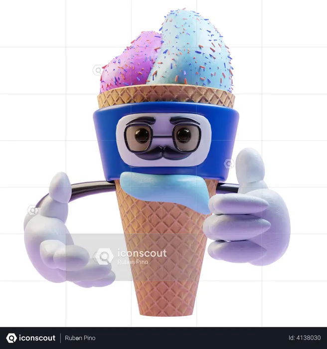 Ice Cream Cone  3D Illustration