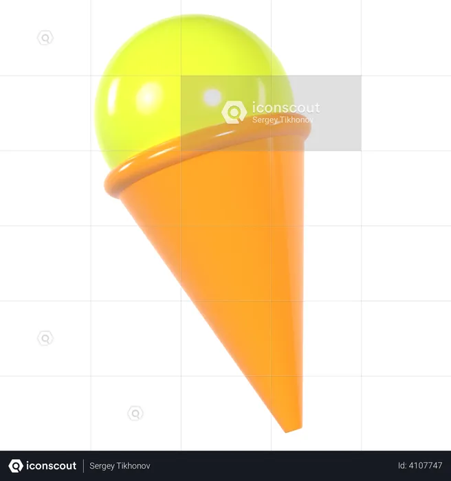 Ice Cream Cone  3D Illustration