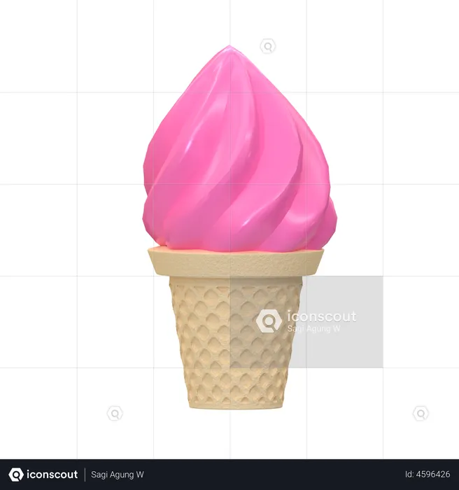 Ice Cream Cone  3D Illustration