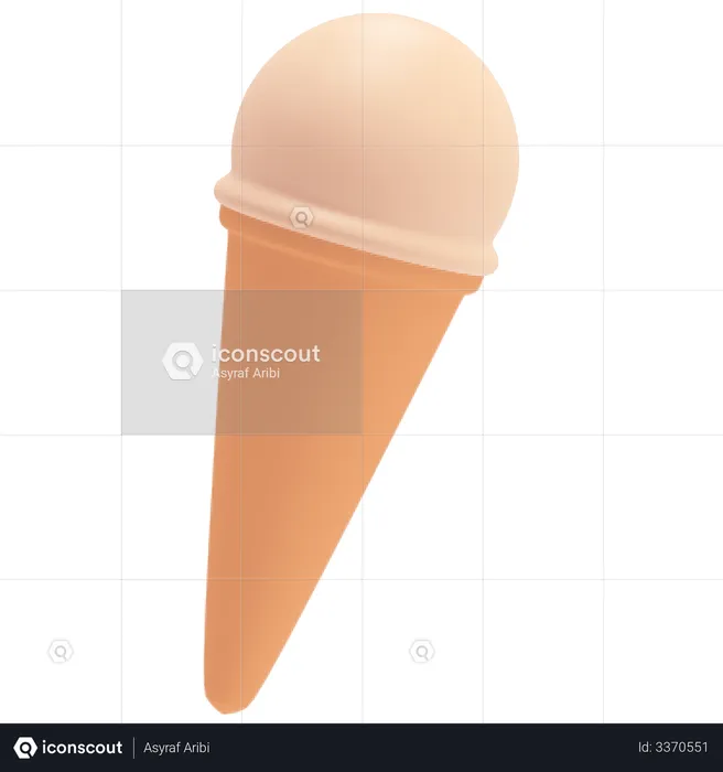 Ice Cream Cone  3D Illustration