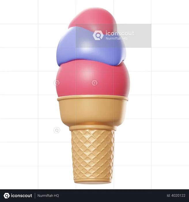 Ice Cream Cone  3D Illustration