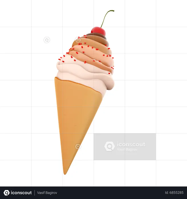 Ice Cream Cone  3D Icon