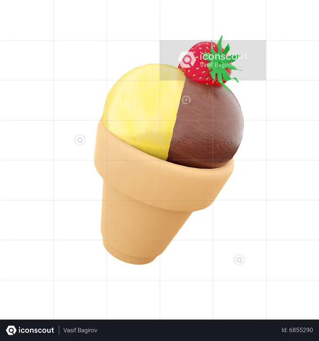 Ice Cream Cone  3D Icon