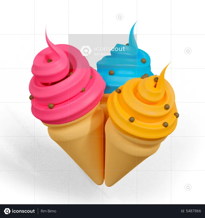 Ice Cream Cones  3D Icon