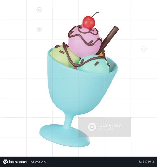 Ice Cream Cup  3D Icon