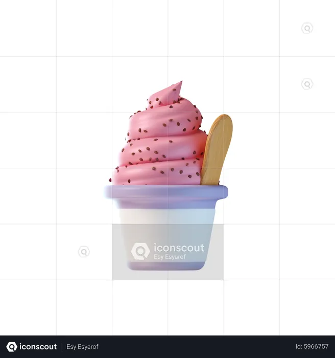 Ice Cream Cup  3D Icon