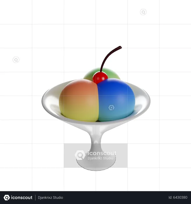 Ice Cream Cup  3D Icon