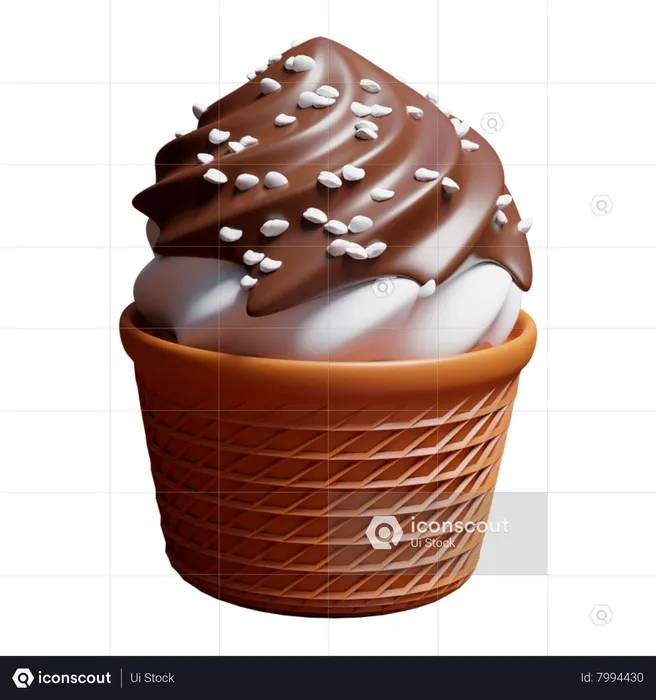 Ice Cream Cup  3D Icon