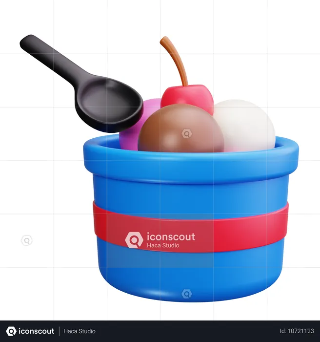 Ice Cream Cup  3D Icon