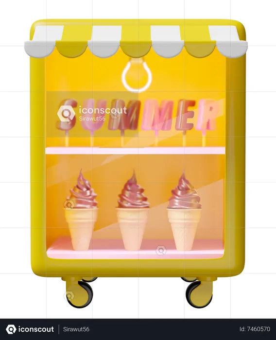 Ice Cream Fridge  3D Icon