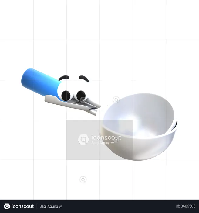 Ice Cream Scoop Cartoon  3D Icon