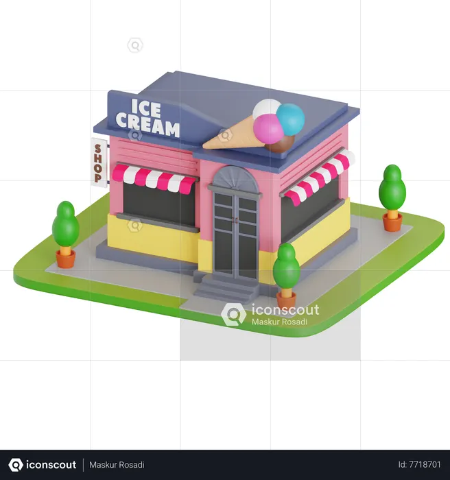 Ice Cream Shop  3D Icon