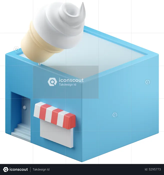 Ice cream shop building  3D Icon