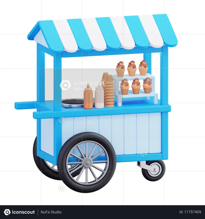 Ice Cream Stall  3D Icon