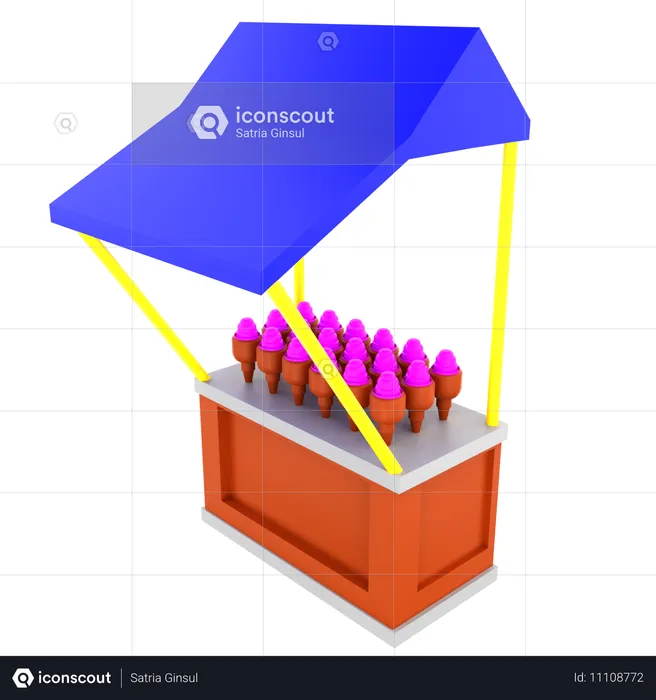 아이스크림 가게  3D Icon