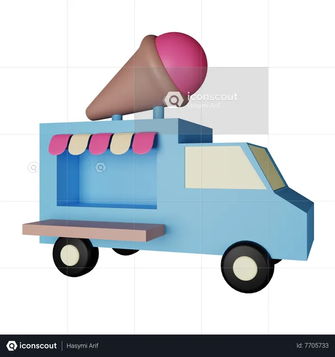 Ice Cream Truck  3D Icon