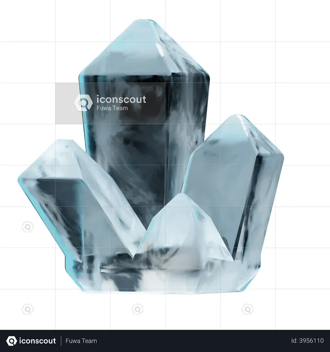 Ice crystals  3D Illustration