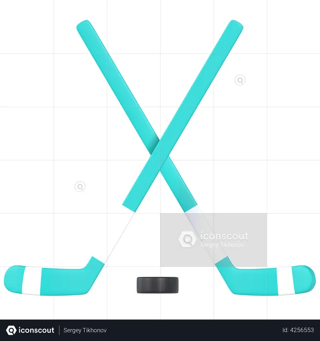 Ice Hockey  3D Illustration
