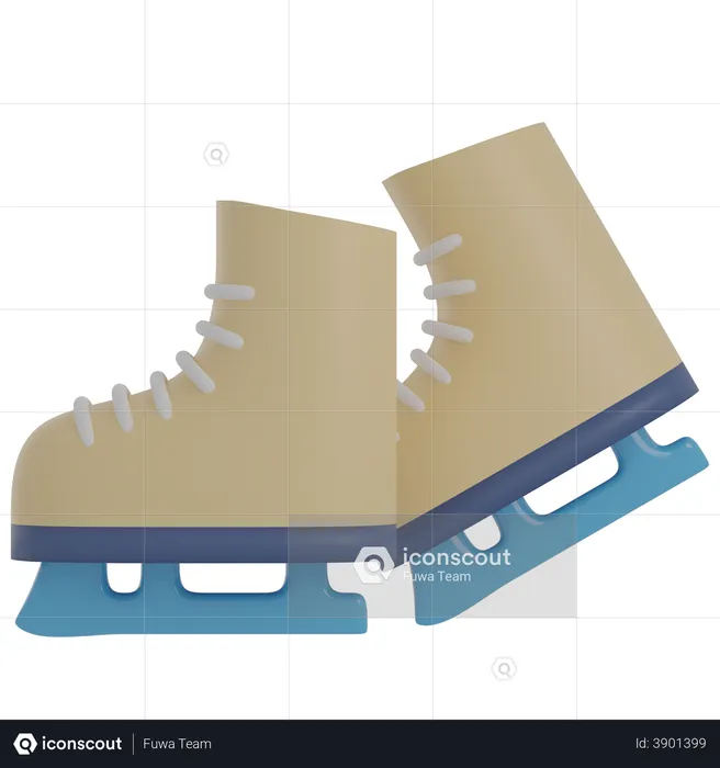 Ice Skate Shoes  3D Illustration