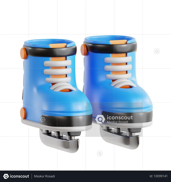 Ice Skates  3D Icon