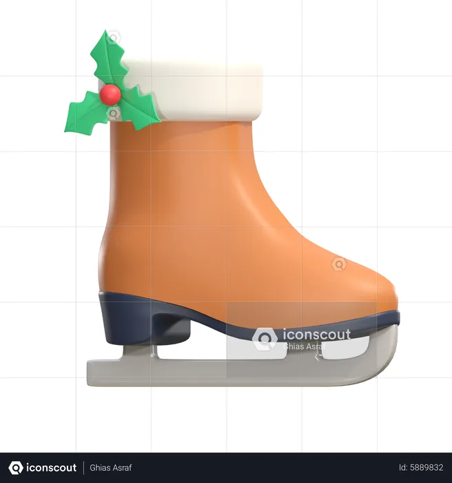 Ice Skating Shoe  3D Icon