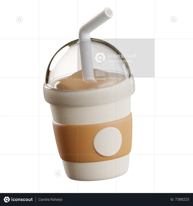 Iced Coffee Cup  3D Icon