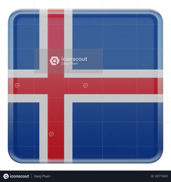 Iceland Flag Flag 3D Illustration