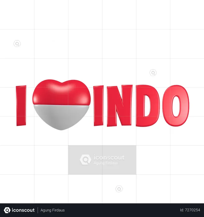 Ich liebe Indonesien  3D Icon