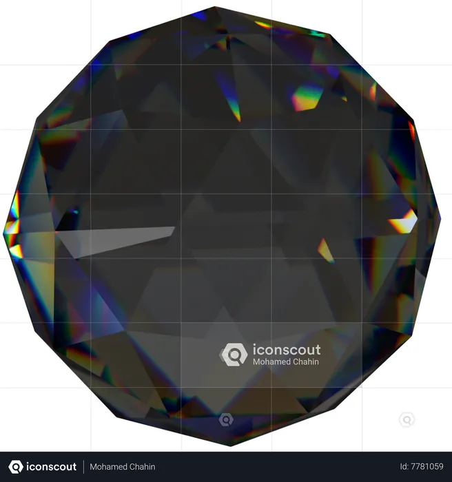 Ico Sphere Dark  3D Icon