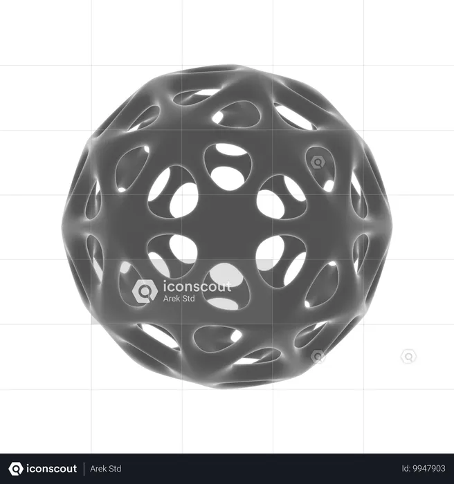 Ico Sphere Wireframe  3D Icon