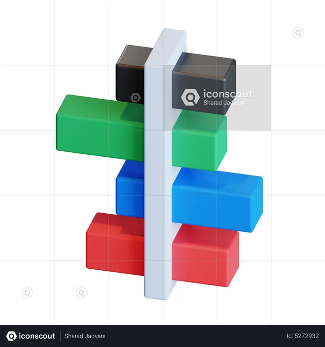 Icône de diagramme de Gantt  3D Icon