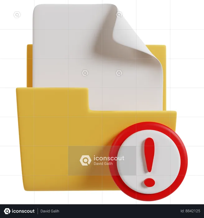 Icono de alerta de error de archivo  3D Icon