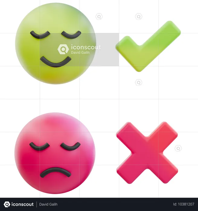 Iconos de calificación de satisfacción del cliente Emoji 3D Icon