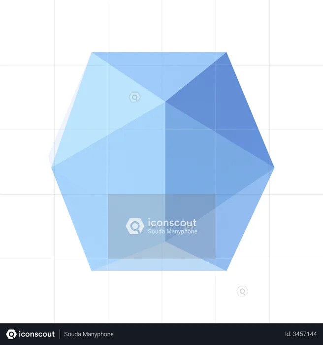 Icosahedron Shape  3D Illustration