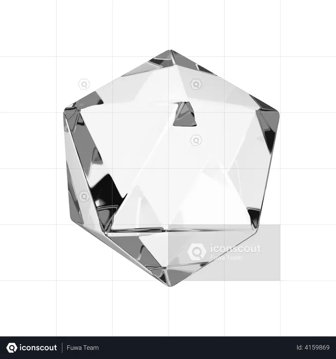 Icosahedron Shape  3D Illustration