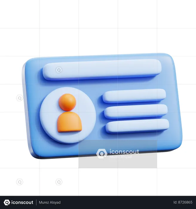 Id Card  3D Icon
