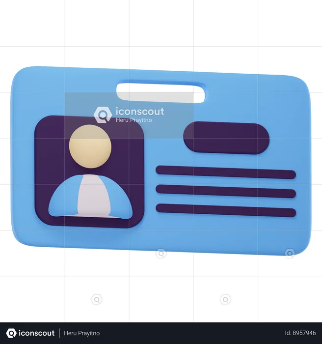 Id Card  3D Icon