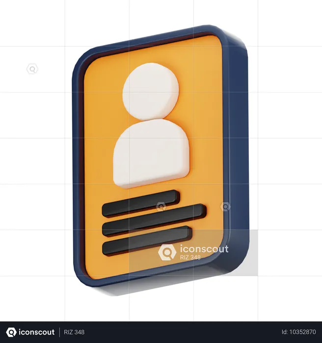 Id Card  3D Icon