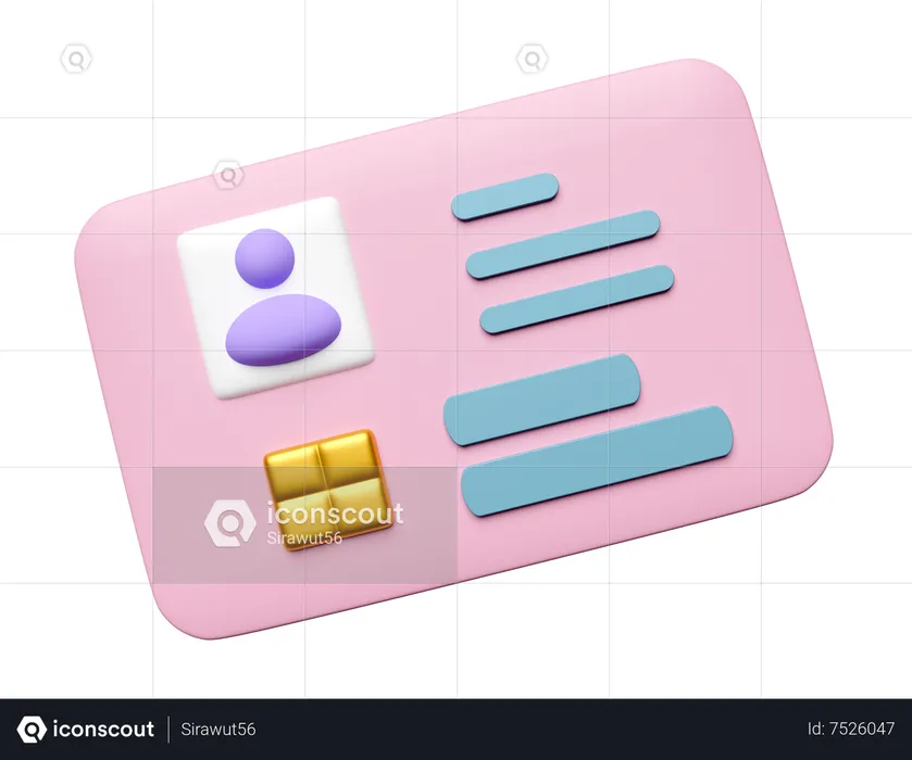 Id Card  3D Icon