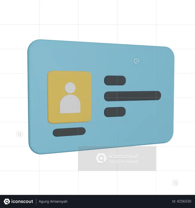 Id Card  3D Icon