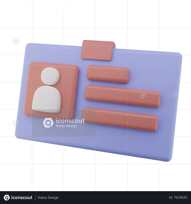 ID card  3D Icon
